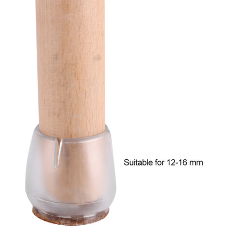 Kratzfeste, transparente PVC-Beinschoner für Tische und Stühle – 16 Stück (S)