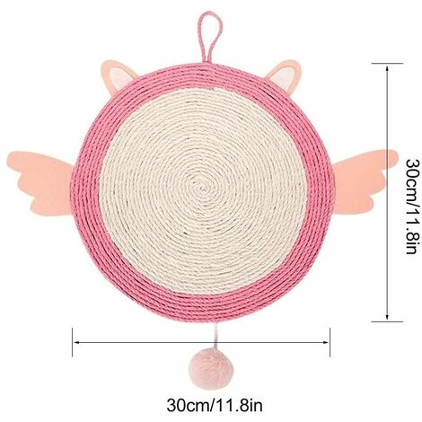 Kratzmatte für Katzen, Kratzmatte, 30 cm Kratzbaum, rutschfest, Natur-Sisal-Kratzunterlage für Haustiere, Katzenkrallen-Pflegespielzeug