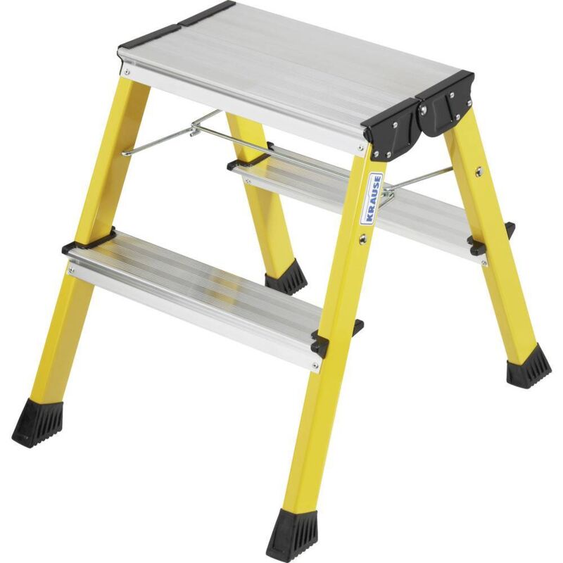 Marche-pied pliable à roulettes alu jaune Krause Rolly Krause 130044 Hauteur de travail (max.) (détails) 2.45 m