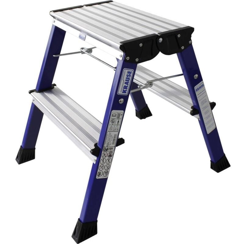 Marche-pied pliable à roulettes Krause bleu Krause 130082 Hauteur de travail (max.) (détails) 2.45 m