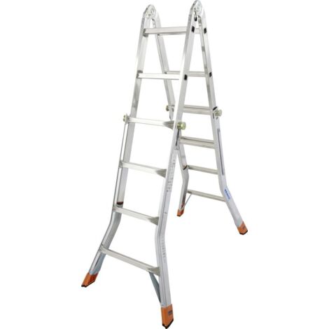 Krause Aluminium-Gelenk-Teleskopleiter MONTO TeleMatic 5 m Doppelstufenleiter