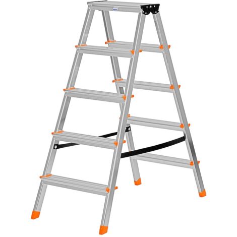 Krause Dopplo Échelle Double Face Aluminium Argenté 5 Échelons