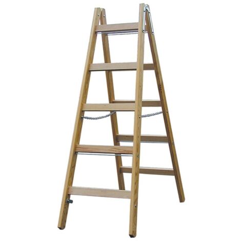 Krause Stabilo Holz Klappleiter Holzleiter Stehleiter 2x5 1,45m Standleiter
