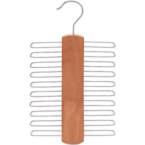 Krawattenhalter aus Holz für den Kleiderschrank, Krawattenhalter, Aufbewahrung von Krawatten und Gürtelhaltern, Kleiderbügel, Gürtelständer, Organizer für Schals, Gürtel, 360° drehbarer Haken