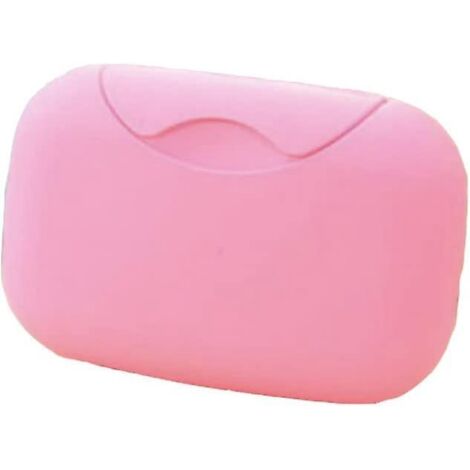 Kreative, handgefertigte, wasserdichte Reise-Seifenbox in Rosa mit Deckel und Karabinerhaken für Zuhause und unterwegs