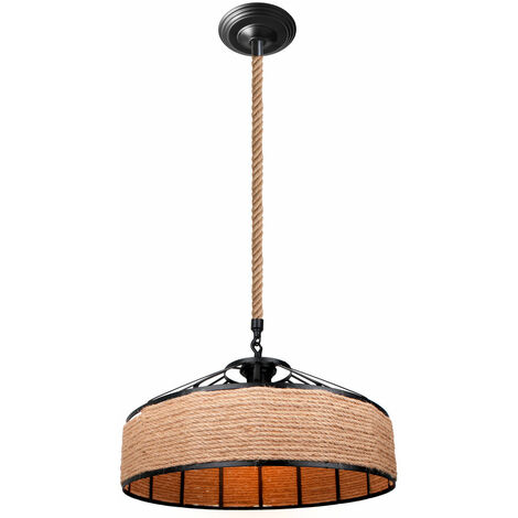 Kreative Persönlichkeit Kronleuchter Retro Hanfseil Jurte Pendelleuchte Schlafzimmer Wohnzimmer Dekoration Licht Ø40CM