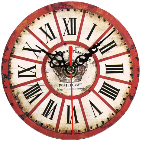 Kreative Retro-Wanduhr im europäischen Stil aus MDF für Wohnzimmer und Büro 7