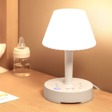 Kreative Schreibtischlampe mit mehreren Steckdosen, verstellbarem Fuß für Schlafzimmer und Büro, multifunktionale Tischleuchte 110–250 V