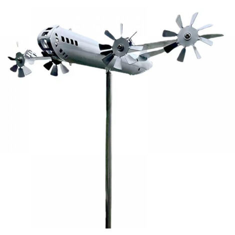 Kreative Windmühle aus Metall, vielseitiges Dekorationsobjekt für den Garten, hergestellt aus Flugzeugteilen.