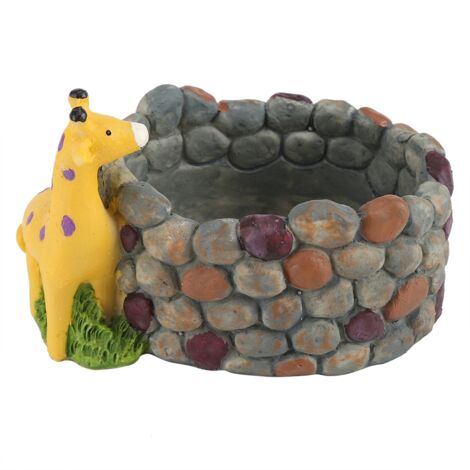 Kreativer Pflanztopf aus Kunstharz für Sukkulenten, Dekoration für Haus und Garten mit Giraffenmotiv