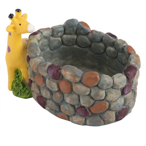 Kreativer Pflanztopf aus Kunstharz für Sukkulenten, Giraffenmotiv, Gartendekoration