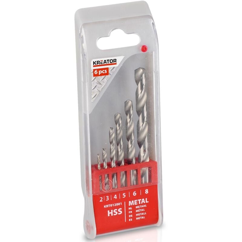 Image of Set mit 6 hss Metallbohrern von Kreator Set mit 6 HSS-Bohrern