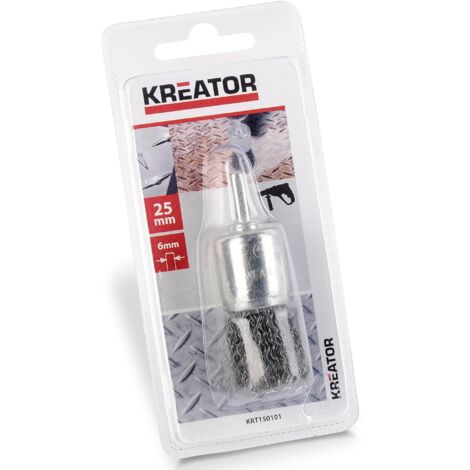 KREATOR Brosse métallique rotative pinceau Ø 25 mm