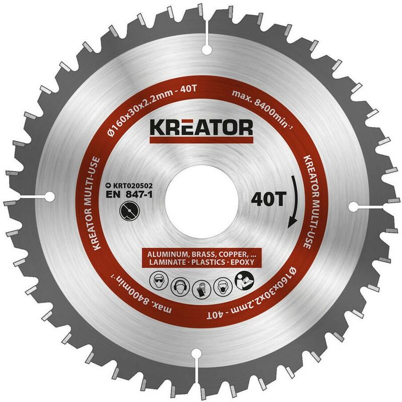 

KRT020502 Disco de sierra circular multiusos 160mm 40 dientes - Kreator