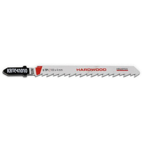 KREATOR Lame de scie sauteuse à bois dur en T (pas 4mm - 100mm) - 2 pièces
