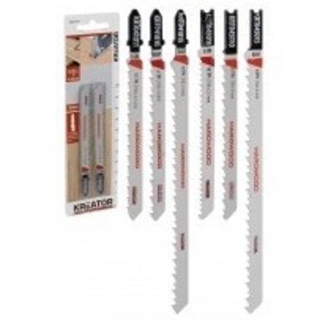 KREATOR Lames de scie sauteuse bi-metal pour bois dur 2 lames 100 mm 10 tpi (2,5 mm) 'U' Coupe fine