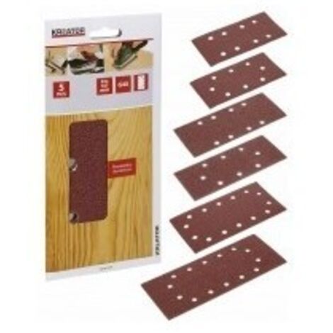KREATOR Lot de 5 patins perforés (parrallèle) - grain 240 - 93 x 230 mm