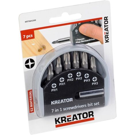 KREATOR  - SET 7 PZ INSERTI PUNTE PER VITI PH