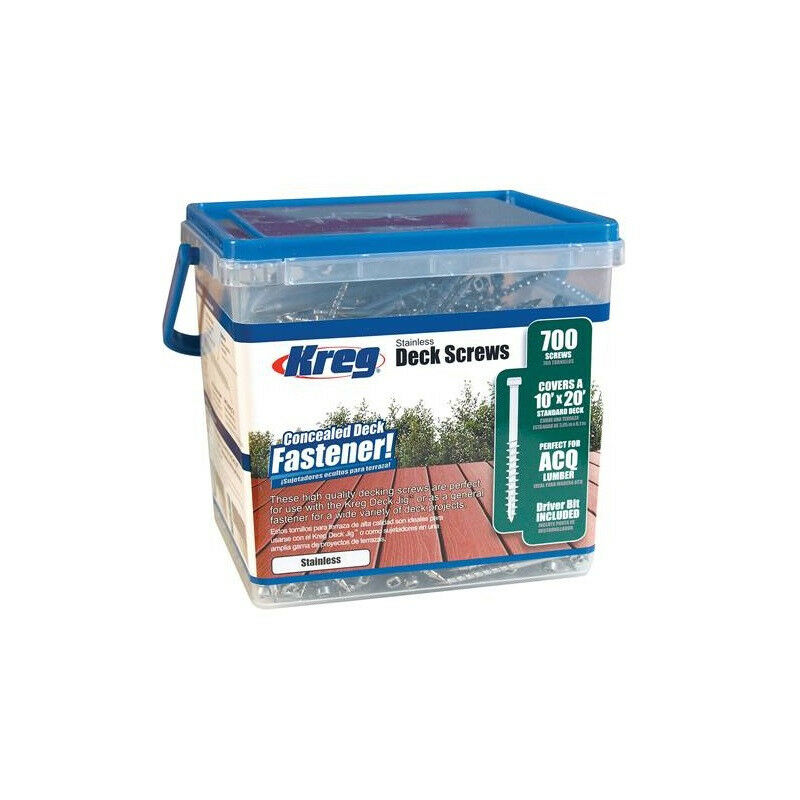 

Kreg - 700 piezas de tornillos de terraza de acero inoxidable - SDK-C2SS-700