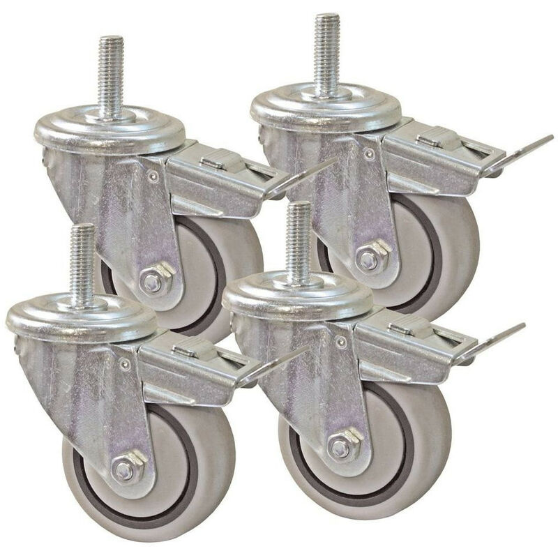 

Conjunto de 4 Ruedas de Doble Bloqueo de 76mm - PRS3090 - Kreg