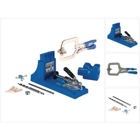 KREG Jig K4 Starter Set ( K4 ) Guida per unione superfici in legno + Morsetto a bloccaggio rapido Classic Universal ( KHC-PREMIUM )
