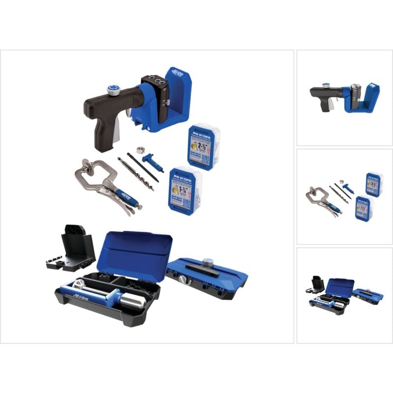 Pocket Hole Jig 520 pro Gabarit de perçage + Station de base + Foret étagé + Embout + Vis + Serre-joint - Kreg