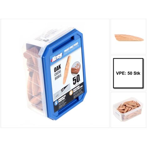 KREG Pocket-Hole Tappi in legno massiccio di rovere ( P-OAK ) - 50 pz. / accorciabili