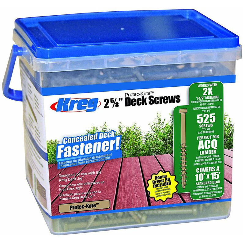 Kreg - Terrassenschraube Protec-kote L.67 Mm - 525 Stück - Sdk-c262w-525