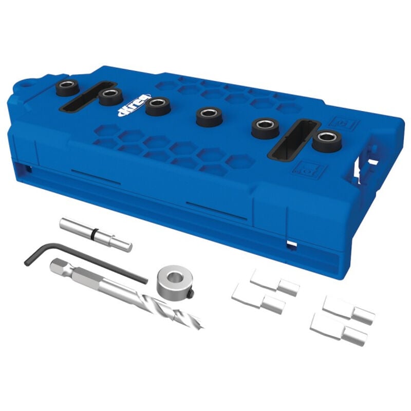 LR32 Gabarit de perçage de rangées de trous 32 mm bleu + foret 5 mm ( KMA3232-INT ) - Kreg