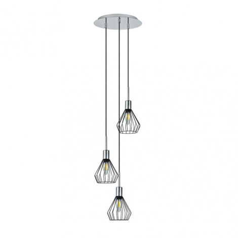 Kreisförmige Lampe de 3 Pendelleuchten SAN PETESBURGO chrom FABRILAMP