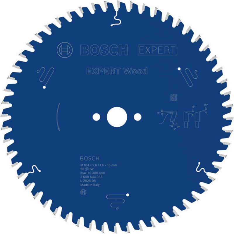 Bosch EXPERT Wood Circular Saw Blade 184 x 2.6/1.6 x 16 mm T56 2608644037