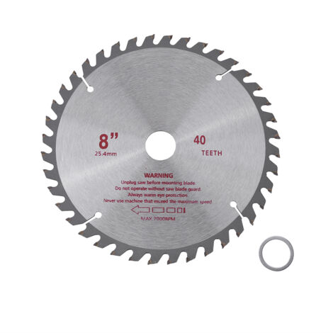Kreissägeblatt mit 40 Zähnen, 8 Zoll Durchmesser, 25,4 mm Bohrung, zum Schneiden von Hartholz.
