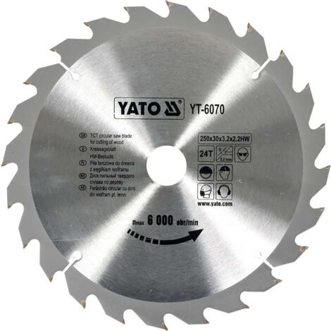 Kreissägeblatt Sägeblatt Holzsägeblatt 250 x 30 mm 24 Zähne
