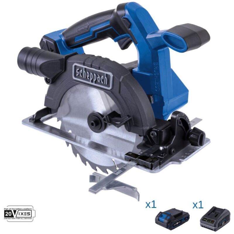 Image of Scheppach - Kreissage 20V Akku 2.0Ah und Ladegerat ixes bc-hcs165-x
