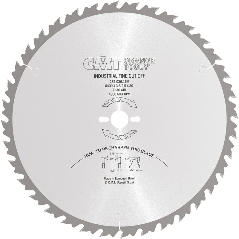 Cmt 293.028.14r Kreissägeblatt Mit Abweiser L/vine Hw 350x3.5/2.5x35 Z28 Atb