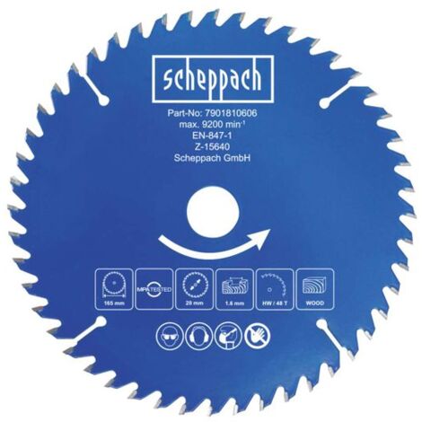 Kreissageblatt fur Holz 160 x 20 x 1 x 1,6 mm 48Z Scheppach