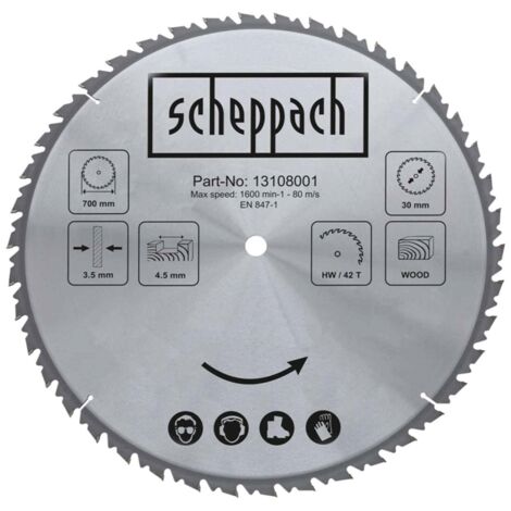 Kreissageblatt fur Holz 700x30x45mm 42 Zahne Scheppach