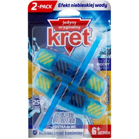 Kret Color Power Lemon Harmony - Agua azul, frescura y limpieza del inodoro
