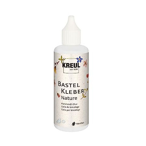 KREUL 49371-COLLE DE BRICOLAGE NATURE, 80 ML, À BASE D'EAU, SANS SOLVANT, INODORE, COLLE DE DÉCORATION DURABLE ET POLYVALENTE PO