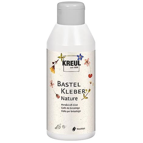 KREUL 49372-COLLE DE BRICOLAGE NATURE, 250 ML, À BASE D'EAU, SANS SOLVANT, INODORE, COLLE DE DÉCORATION DURABLE ET POLYVALENTE P