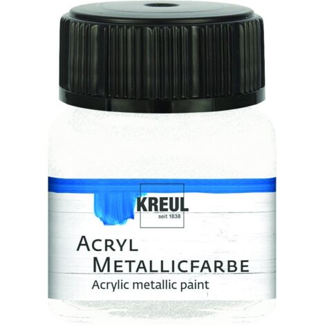 Kreul Acryl Metallicfarbe weiß 20 ml Verzierfarbe
