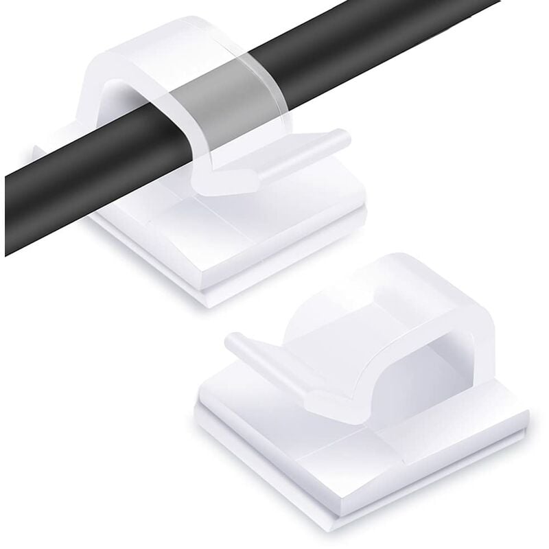 10 Kabelclips, selbstklebende Kabelklemme, Aufbewahrungskabelhaken, selbstklebende Befestigung, elektrische Kabelbrücke, für Kabelmanagement, | 08002701800899