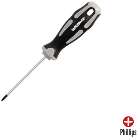 Kreuzschlitzschraubendreher PH 0 Ø3,0 x 75 mm S2-Stahl und TPR-Griff – DIN5262