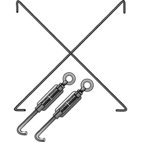 Kreuzstreben-Set 750/1000 verzinkt (2 Spannschlösser, 2 Diagonalstreben) SCHULTE