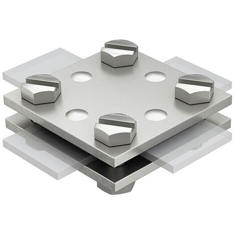 Kreuzverbinder flach Edelstahl für Flachleiter FL= 30 mm ohne Zwischenplatte