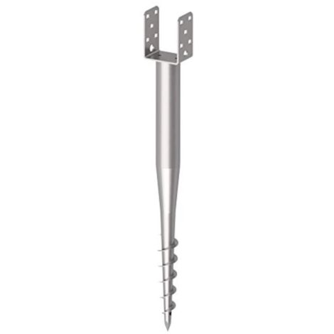 KRINNER 21073 Bodenhülse U-Fix 91, Länge 830 mm, für Holzgröße 90mm, feuerverzinkt, 1 Stk