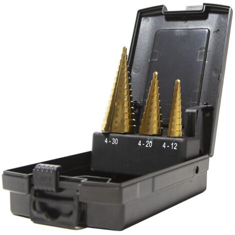 Krino 01259102 - Set Utensili a Gradino HSS per Acciaio e Metalli - 3 Pezzi