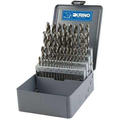 Krino 01360412 - HSS-G "Basic" Set Punte Rettificate Per Acciao e Metalli, Finitura Lucida - 49 Pezzi