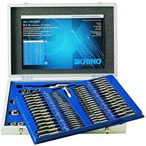 Krino 17012500 - Set Maschi e Filiere M+MF 2÷18 per Garage e Officine - 110 Pezzi