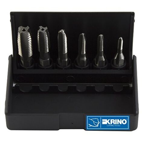 KRINO 19020210 Set 6 Pezzi Maschi HSS con Attacco Esagonale 1/4 per Acciaio e Metalli